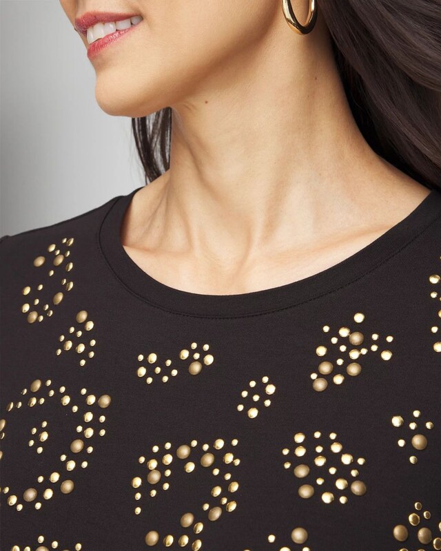 Touch of Cool Embellished Leopard Layering Tee - image 4